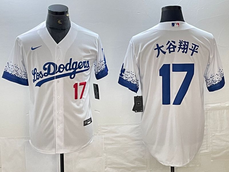 Men 2025 Los Angeles Dodgers #17 Ohtani White City edition Nike MLB Jersey style 6233->los angeles dodgers->MLB Jersey